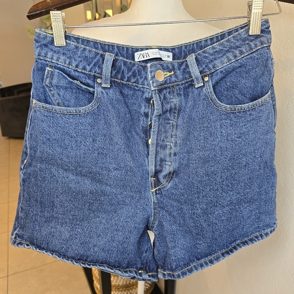 Zara Pants - Zara 80s/90s High Rise Blue Denim Women Shorts Size 8